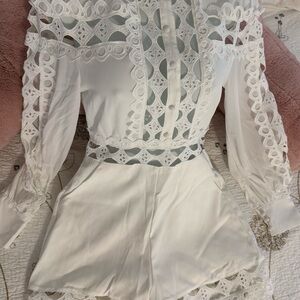 Elegant White Lace Romper